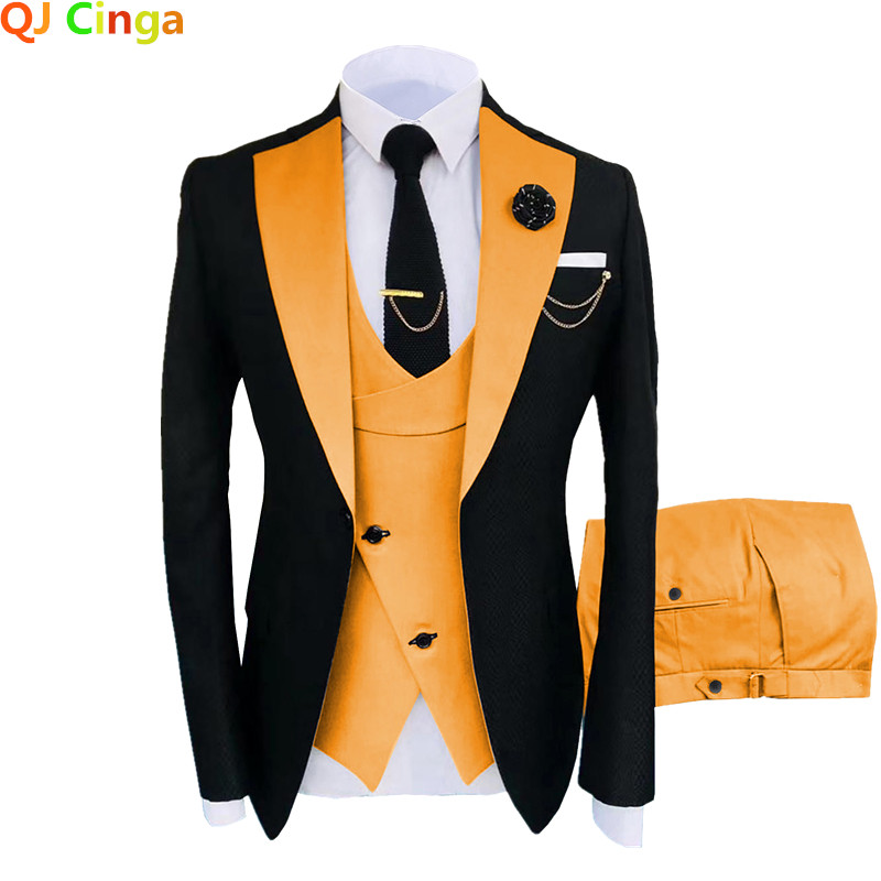 Novi kostim Homme Popularna odjeća Luksuzna zabava za pozornicu Muško odijelo Zaručnici Regular Fit Tuxedo 3 komada Komplet jakna+hlače+prsluk 5xl