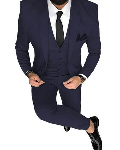 Vyriškas kostiumas Prom Tuxedo Slim Fit 3 dalių jaunikio vestuvinis kostiumas vyrams, pagal užsakymą pagamintas švarkas Terno Masuclino 3 dalys (striukė + liemenė + kelnės)