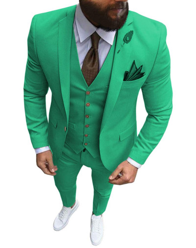 Vyriškas kostiumas Prom Tuxedo Slim Fit 3 dalių jaunikio vestuvinis kostiumas vyrams, pagal užsakymą pagamintas švarkas Terno Masuclino 3 dalys (striukė + liemenė + kelnės)