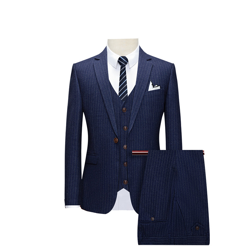 Borvörös, függőleges csíkos formális öltöny, 3 részes férfi, egygombos üzleti irodai kabát és nadrág mellény, divat, karcsú Terno