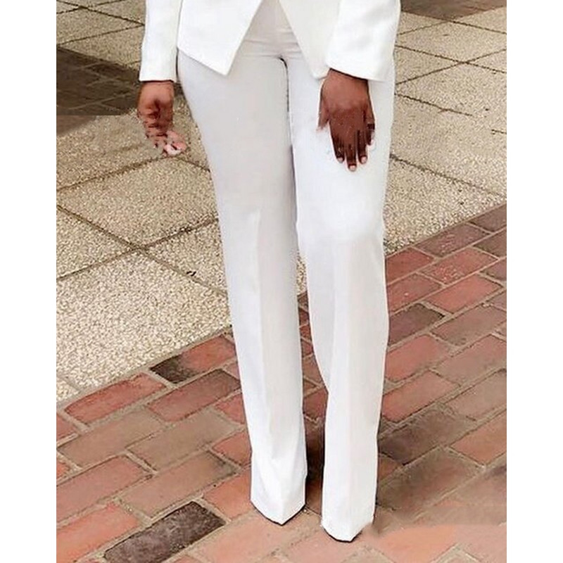 Női rovátkolt gallérral dupla gombos blézer és nadrágkosztüm szett 2 részes női ruhák blézer szett őszi elegáns üzleti felsőruházat