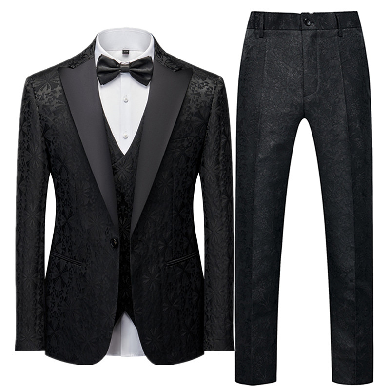 Arany mintás öltöny háromrészes férfi karcsú ruhakabát nadrág mellény fekete ezüstszürke zöld blézer nadrág mellény férfi szettek