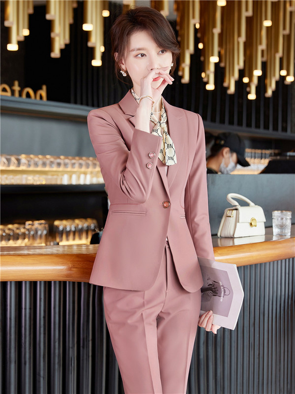 Munkanadrágok OL 2 részes szett nőknek Üzleti interjú Egyenruha karcsú blézer és ceruzanadrág Irodai női öltöny női ruhák