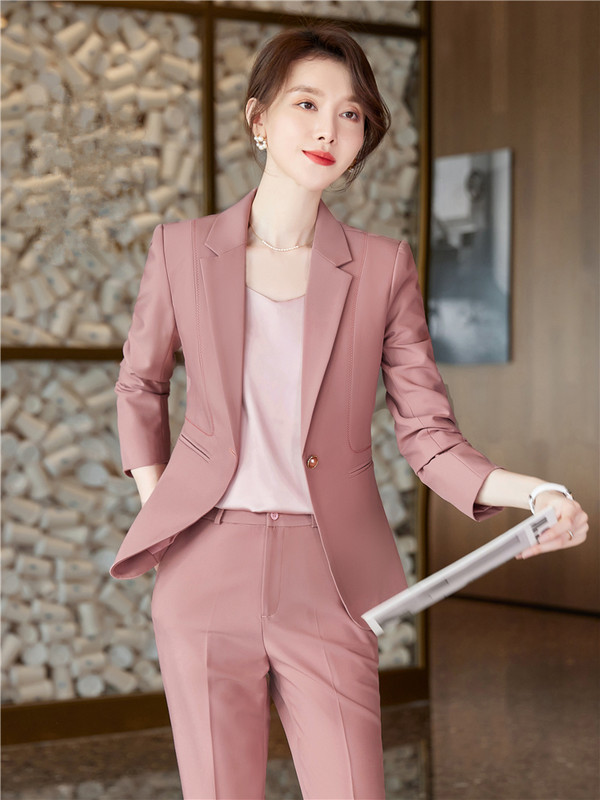 Munkanadrágok OL 2 részes szett nőknek Üzleti interjú Egyenruha karcsú blézer és ceruzanadrág Irodai női öltöny női ruhák