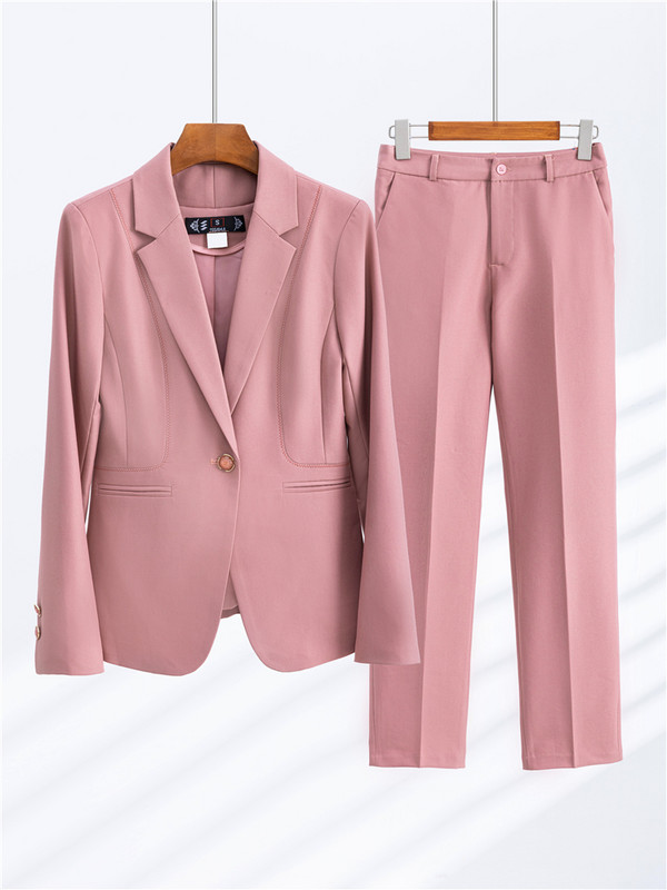 Munkanadrágok OL 2 részes szett nőknek Üzleti interjú Egyenruha karcsú blézer és ceruzanadrág Irodai női öltöny női ruhák