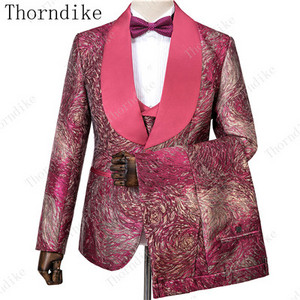 Thorndike sötétkék jacquard kiváló minőségű, tökéletes öltöny, új dizájn esküvői öltönyök 2021 olasz design egyedi férfi öltöny blézer