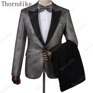 Thorndike sötétkék jacquard kiváló minőségű, tökéletes öltöny, új dizájn esküvői öltönyök 2021 olasz design egyedi férfi öltöny blézer