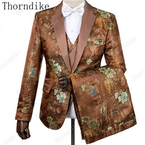 Thorndike sötétkék jacquard kiváló minőségű, tökéletes öltöny, új dizájn esküvői öltönyök 2021 olasz design egyedi férfi öltöny blézer
