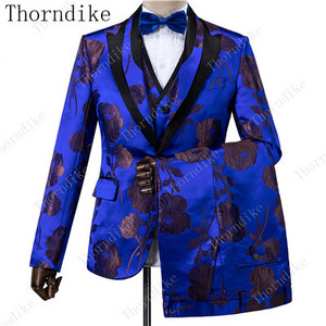 Thorndike sötétkék jacquard kiváló minőségű, tökéletes öltöny, új dizájn esküvői öltönyök 2021 olasz design egyedi férfi öltöny blézer