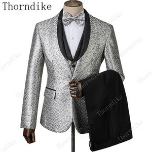 Thorndike sötétkék jacquard kiváló minőségű, tökéletes öltöny, új dizájn esküvői öltönyök 2021 olasz design egyedi férfi öltöny blézer