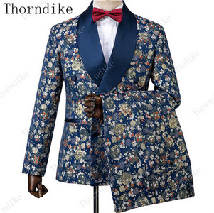 Thorndike sötétkék jacquard kiváló minőségű, tökéletes öltöny, új dizájn esküvői öltönyök 2021 olasz design egyedi férfi öltöny blézer
