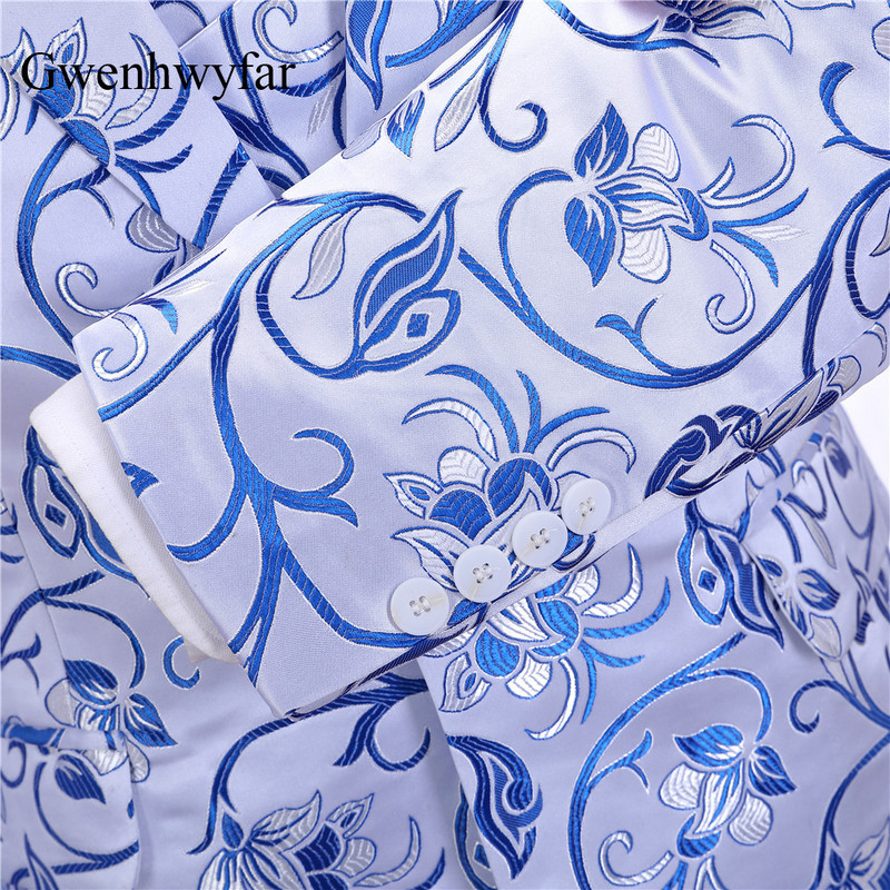 Gwenhwyfar luxus orchidea mintás férfi esküvői öltönyök, 2021, új úri szmoking, csúcsos hajtóka dzseki, kétsoros mellény, vékony nadrág