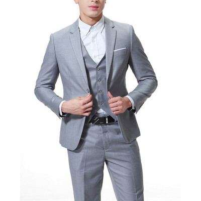 3 részes férfi esküvői öltöny Divat férfi karcsú egyszínű kényelmes irodai öltöny készletek XXS-4XL jelmez Homme