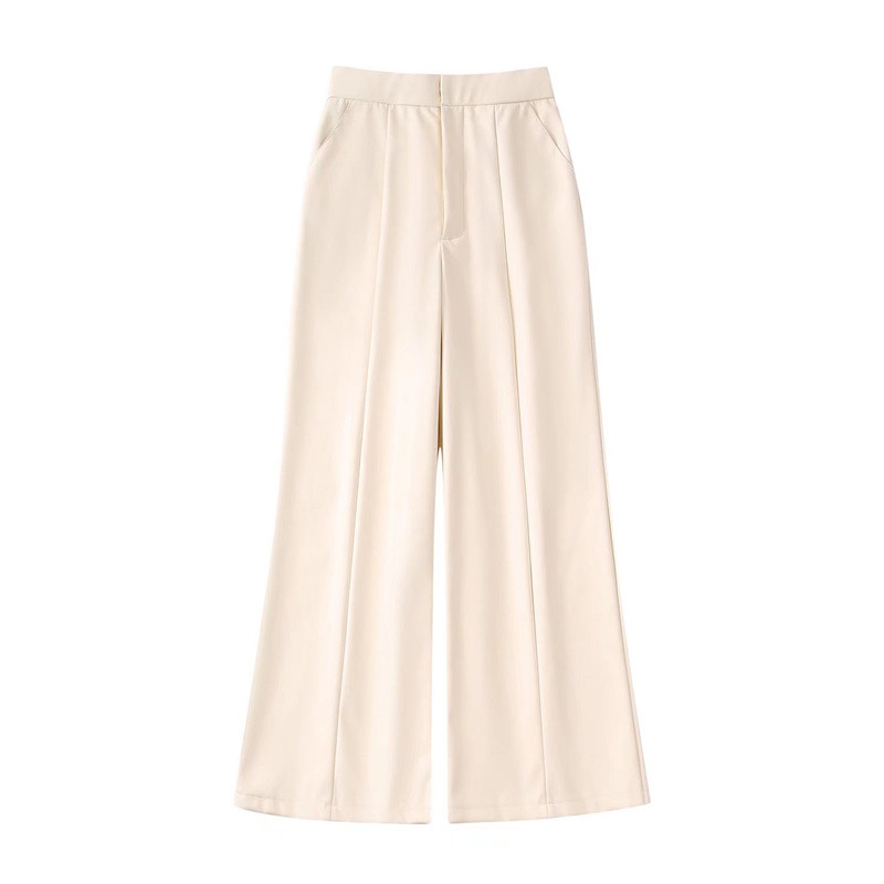 Női alkalmi bézs, egyenes bőr blézer öltöny, 2022 tavaszi divat, női tömör, alap blézer szett, női, elegáns hozzáillő szett