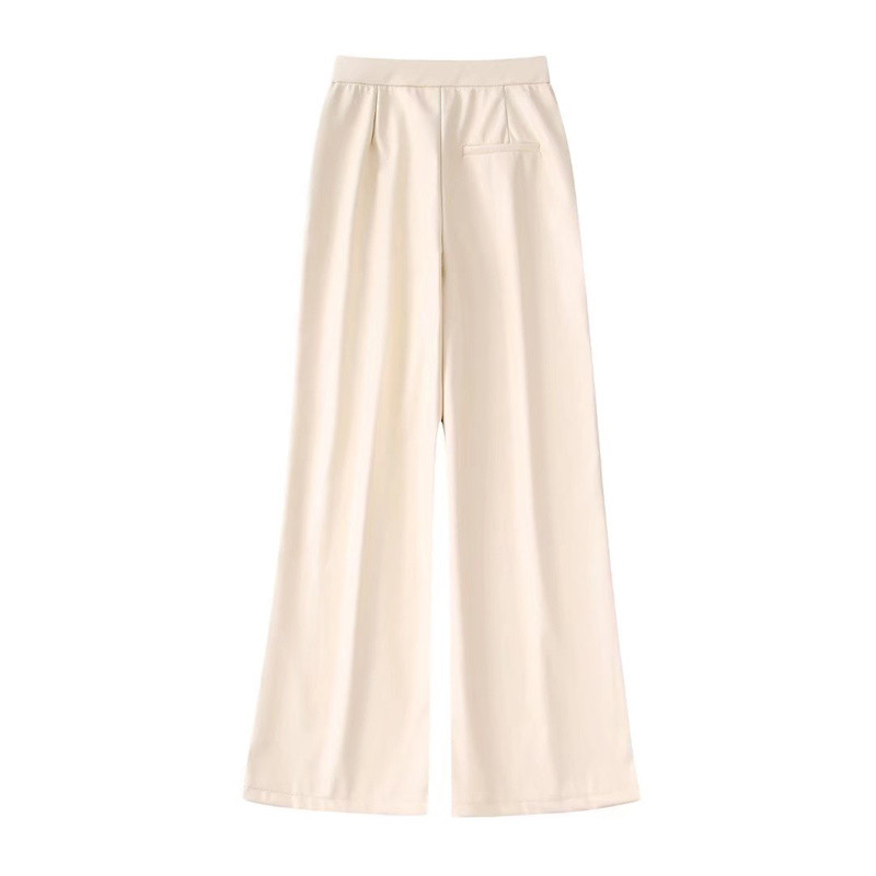 Női alkalmi bézs, egyenes bőr blézer öltöny, 2022 tavaszi divat, női tömör, alap blézer szett, női, elegáns hozzáillő szett