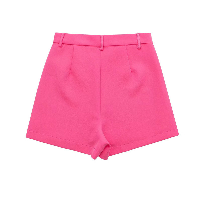 Costumul blazer decupat roșu trandafir de modă pentru femei, primăvară 2022, pentru fete, cu șireturi, costume pentru femei, pantaloni scurți solidi, seturi de 2 buc.