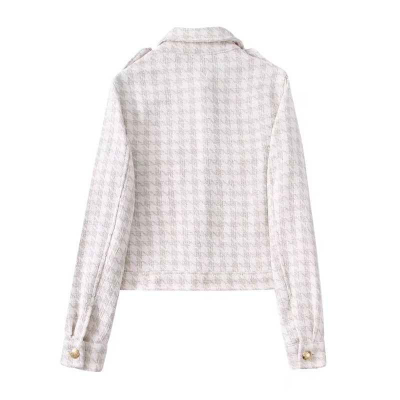 Női alkalmi bézs kockás tweed kabát öltöny 2022 tavaszi elegáns egysoros dzsekik 2 db készletek lányok High Street rövidnadrág öltönyök