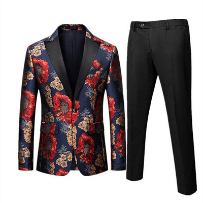 Πολυτελές ανδρικό κοστούμι 2 σετ Fashion Slim Ανδρικό Παλτό με Παντελόνι Άνοιξη και Φθινόπωρο Νέα Στολή Homme Big Size M-5XL 6XL