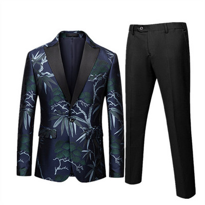 Πολυτελές ανδρικό κοστούμι 2 σετ Fashion Slim Ανδρικό Παλτό με Παντελόνι Άνοιξη και Φθινόπωρο Νέα Στολή Homme Big Size M-5XL 6XL