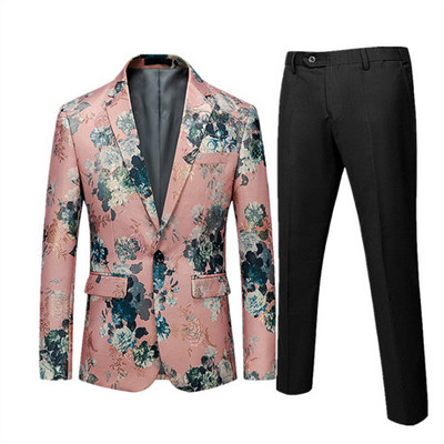Πολυτελές ανδρικό κοστούμι 2 σετ Fashion Slim Ανδρικό Παλτό με Παντελόνι Άνοιξη και Φθινόπωρο Νέα Στολή Homme Big Size M-5XL 6XL
