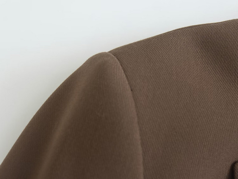 Blazer de buzunar șic de toamnă și iarnă 2022 pentru femei, top de culoare uni cu revere + pantaloni subțiri în stil neutru