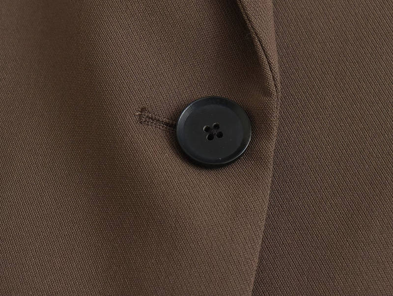 Blazer de buzunar șic de toamnă și iarnă 2022 pentru femei, top de culoare uni cu revere + pantaloni subțiri în stil neutru