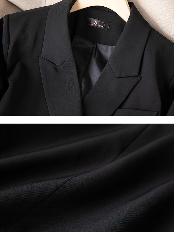 Costum cu pantaloni pentru femei, la modă, la birou, la afaceri, la muncă, pentru femei, scurte, la două piese, + pantaloni lați, set formal din două piese