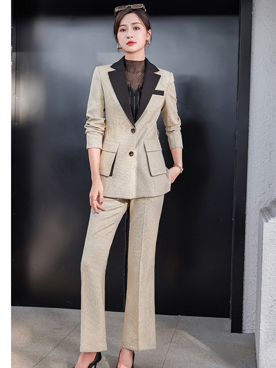 Γυναικεία Σετ 2 τεμαχίων Blazer Επαγγελματικά κοστούμια Blazers + Flare Pants Fashion Street Γυναικεία επίσημα επαγγελματικά κοστούμια Ρούχα γραφείου