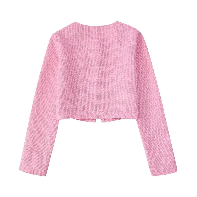 Női, édes rózsaszín, vékony, rövid blézer öltöny, 2022 tavaszi, elegáns, magas derekú szoknya, rövidnadrág, női öltöny, masszív, tweedhez illő szettek