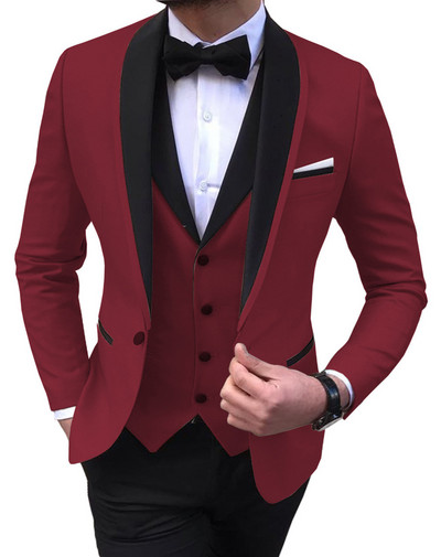 2022 Fashion New Men Business Σετ Κοστούμια 3 τεμ.
