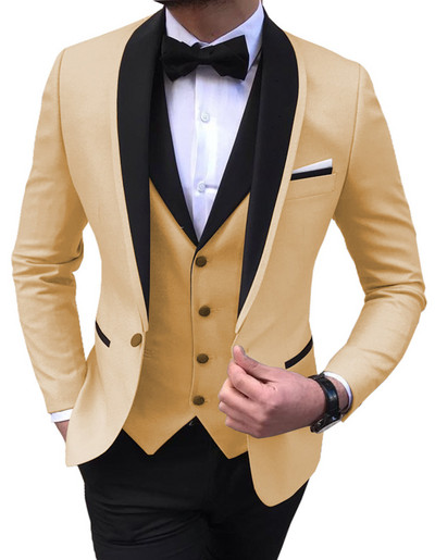 2022 Fashion New Men Business Σετ Κοστούμια 3 τεμ.