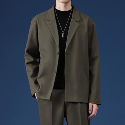 Ανδρικό casual κοστούμι Luxury τζάκετ Σετ μπλέιζερ Streetwear Κομψά κορεάτικα σετ 2 τεμαχίων με παντελόνι Za 2022 Ανοιξιάτικο πανωφόρι και παντελόνι