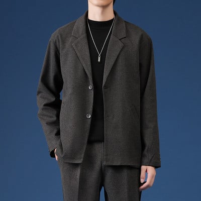 Ανδρικό casual κοστούμι Luxury τζάκετ Σετ μπλέιζερ Streetwear Κομψά κορεάτικα σετ 2 τεμαχίων με παντελόνι Za 2022 Ανοιξιάτικο πανωφόρι και παντελόνι