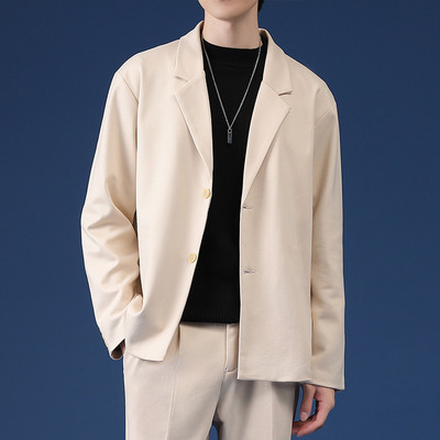Ανδρικό casual κοστούμι Luxury τζάκετ Σετ μπλέιζερ Streetwear Κομψά κορεάτικα σετ 2 τεμαχίων με παντελόνι Za 2022 Ανοιξιάτικο πανωφόρι και παντελόνι