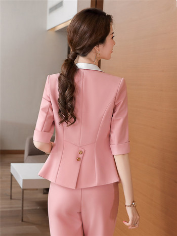 Κομψή γυναικεία φούστα σακάκι γραφείου Γυναικεία επίσημα κοστούμια μόδας Τζακ πίσω σπαστό Midi φούστα Κομψά σετ δύο τεμαχίων