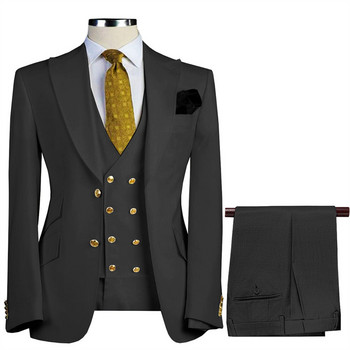 Ανδρικά κοστούμια 3 τεμαχίων Slim Fit Business Suites Groom Πράσινα Noble Γκρι Λευκά Σμόκιν για Επίσημο Γαμήλιο κοστούμι (Blazer+Pants+Jest) 5XL