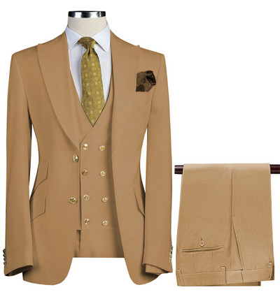 Ανδρικά κοστούμια 3 τεμαχίων Slim Fit Business Suites Groom Πράσινα Noble Γκρι Λευκά Σμόκιν για Επίσημο Γαμήλιο κοστούμι (Blazer+Pants+Jest) 5XL