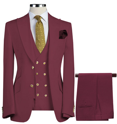 Ανδρικά κοστούμια 3 τεμαχίων Slim Fit Business Suites Groom Πράσινα Noble Γκρι Λευκά Σμόκιν για Επίσημο Γαμήλιο κοστούμι (Blazer+Pants+Jest) 5XL