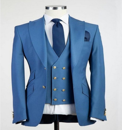 Ανδρικά κοστούμια 3 τεμαχίων Slim Fit Business Suites Groom Πράσινα Noble Γκρι Λευκά Σμόκιν για Επίσημο Γαμήλιο κοστούμι (Blazer+Pants+Jest) 5XL