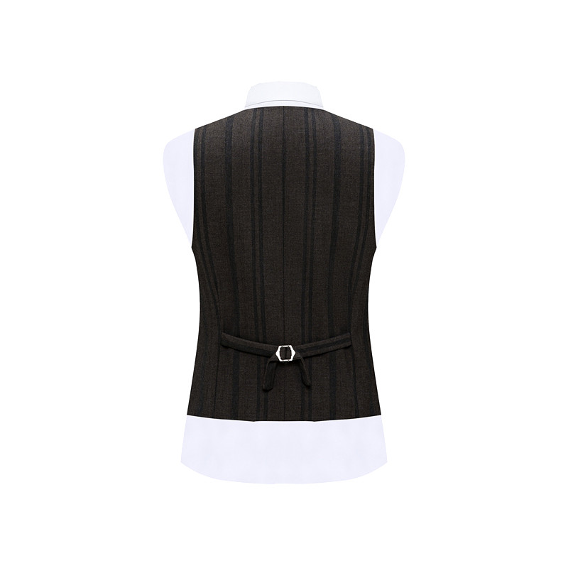 Barna csíkos üzleti öltöny háromrészes férfi divatos szabású ruha kabát és nadrág mellény tavaszi új Terno Masculino S-3XL 4XL