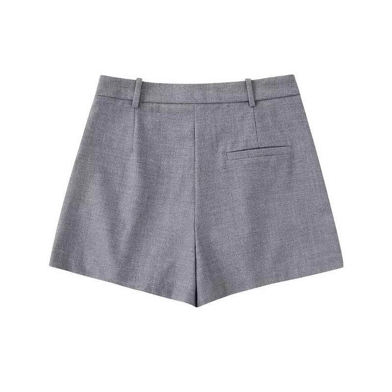 Γυναικείο γκρι Vintage Loose Blazer κοστούμι 2022 Φθινοπωρινό Γυναικείο High Street Solid ασορτί σετ για κορίτσια Cool blazers σορτς κοστούμια