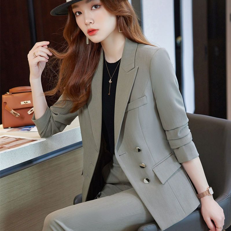 Κομψές γυναικείες φόρμες παντελόνι Επίσημες στολές γραφείου Γυναικεία επαγγελματικά κουμπιά Κοστούμι Γυναικείο 2 τεμάχια Παντελόνι Blazer Σετ Ρούχα 2023 W52