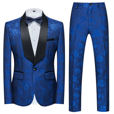 Πολυτελές ανδρικό κοστούμι 2 κομμάτια Fashion Slim τζάκετ και παντελόνι Άνοιξη και Φθινόπωρο Νέα Ανδρικά Σετ Ανδρικά Παντελόνια Μπλέιζερ μεγάλου μεγέθους