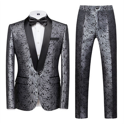 Πολυτελές ανδρικό κοστούμι 2 κομμάτια Fashion Slim τζάκετ και παντελόνι Άνοιξη και Φθινόπωρο Νέα Ανδρικά Σετ Ανδρικά Παντελόνια Μπλέιζερ μεγάλου μεγέθους
