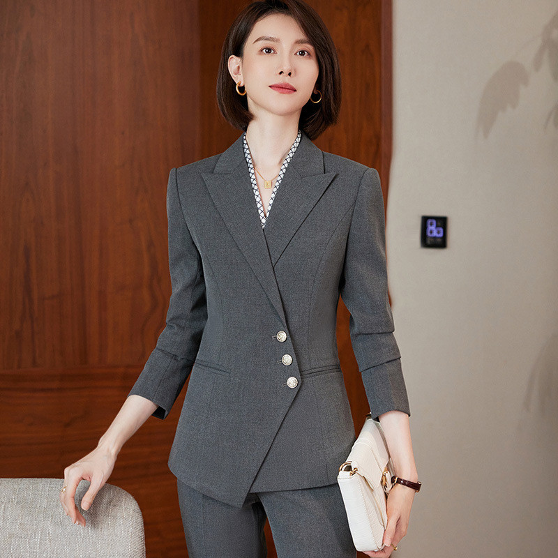 Alkalmi, professzionális női öltönyök nadrággal és dzsekivel Kabát Női Őszi Téli Blézer szett Nadrágöltöny Nadrág szett