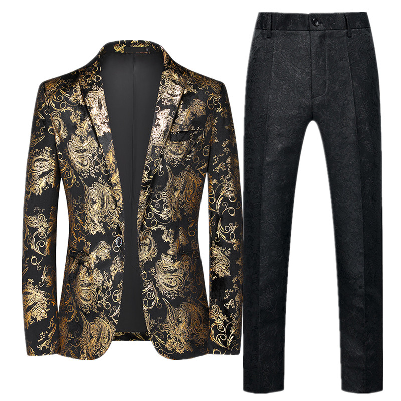 (kabát + nadrág) Fekete férfi öltöny Kétrészes divatos karcsú férfi blézerkabát és nadrág Piros kék khaki Terno Masculino férfi öltöny szettek