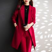 2022 Winter Women Coat Fashion Slim Κομψό μακρύ αντιανεμικό Plus βαμβακερό γυναικείο παλτό έξω από ρούχα με διπλό στήθος