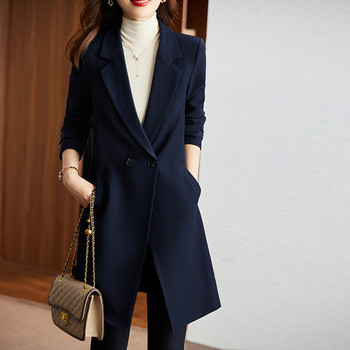 2022 Winter Women Coat Fashion Slim Κομψό μακρύ αντιανεμικό Plus βαμβακερό γυναικείο παλτό έξω από ρούχα με διπλό στήθος