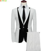 Boutique (Blazer + Παντελόνι) Gentleman Fashion Business Business που ταιριάζουν με νεανικό και μεσήλικα βρετανικό φόρεμα επίσημο ελαστικό κοστούμι