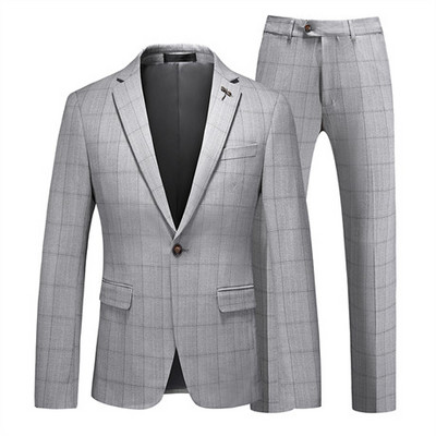 4XL 5XL (Σακάκια+Γιλέκο+Παντελόνι) Ανδρικά κορεάτικα blazers Slim Check βρετανικό επαγγελματικό κοστούμι τριών κομματιών Νυφικό ανδρικό φόρεμα